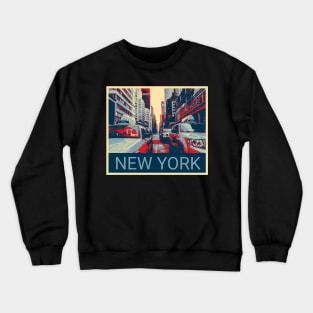 New York in Shepard Fairey style Crewneck Sweatshirt